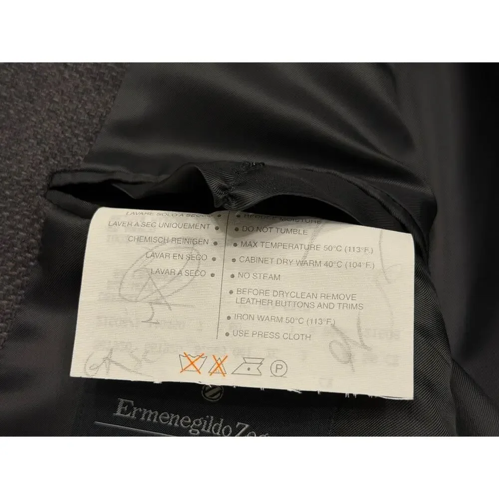 Ermenegildo Zegna Mens 50 Wool Cashmere Blazer Sportscoat Switzerland Gray Luxur